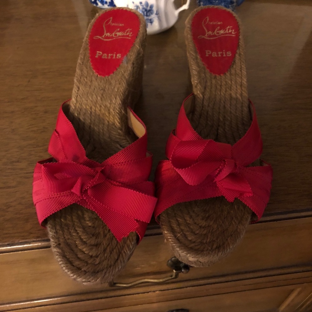 Red Christian Louboutin espadrilles